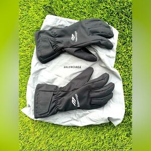 Balenciaga Skiwear Ski gloves leather gloves szS/M with dust bag Balenciaga Auth